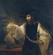 Rembrandt van rijn, Aristotle Contemplating a Bust of Homer